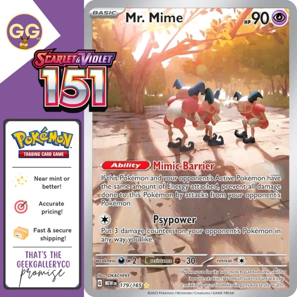 Mr. Mime (MEW 179/165) *MINT CONDITION* - Picture 1 of 8